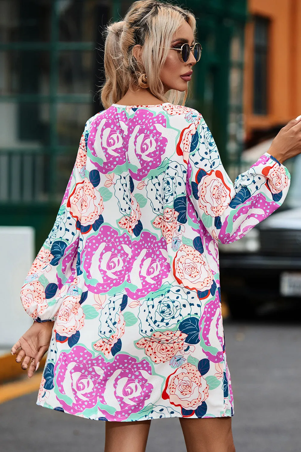 🌸 Floral V-Neck Long Sleeve Dress 🌸