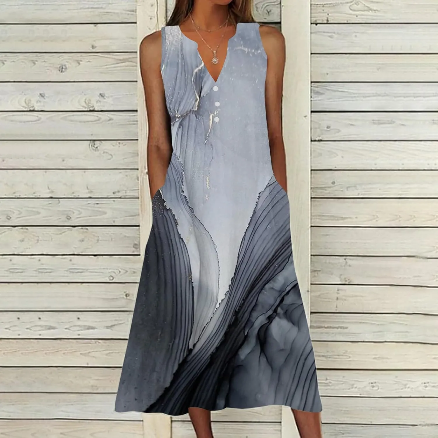 2025 Summer Dress Womens Clothes Sleeveless Boho Floral Tshirt Dress Casual Loose Beach Vacation Outfits Midi Dresses