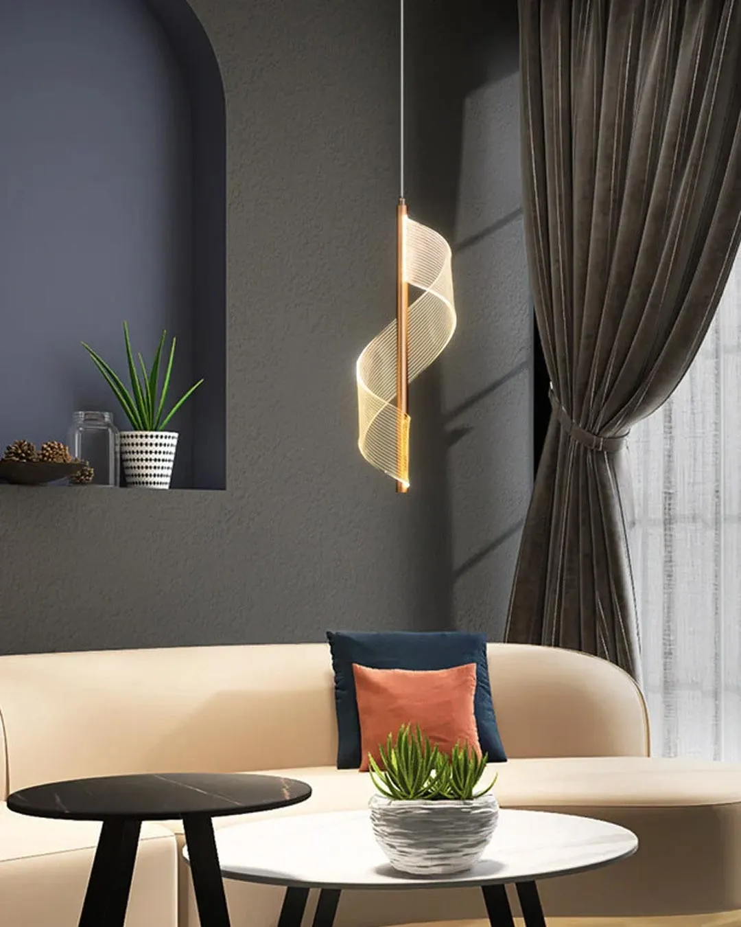 Acrylic Spiral LED Pendant Light