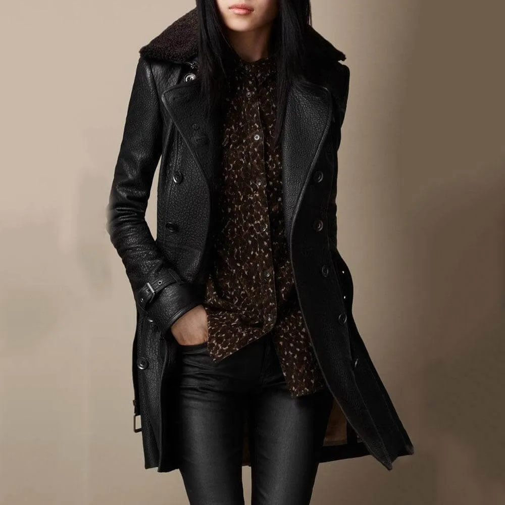 Ada | Luxurious Leather Trench Coat