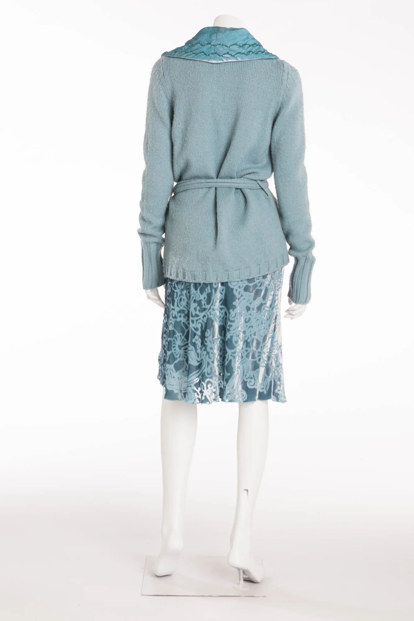 Blumarine - Aqua Knit Cardigan with Belt - IT 40