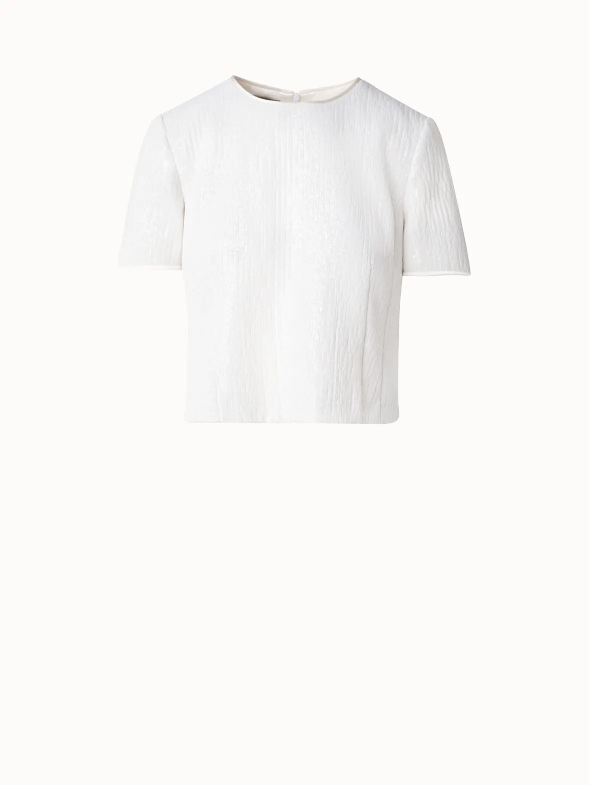 Boxy Short Sleeve Sequins Silk Top