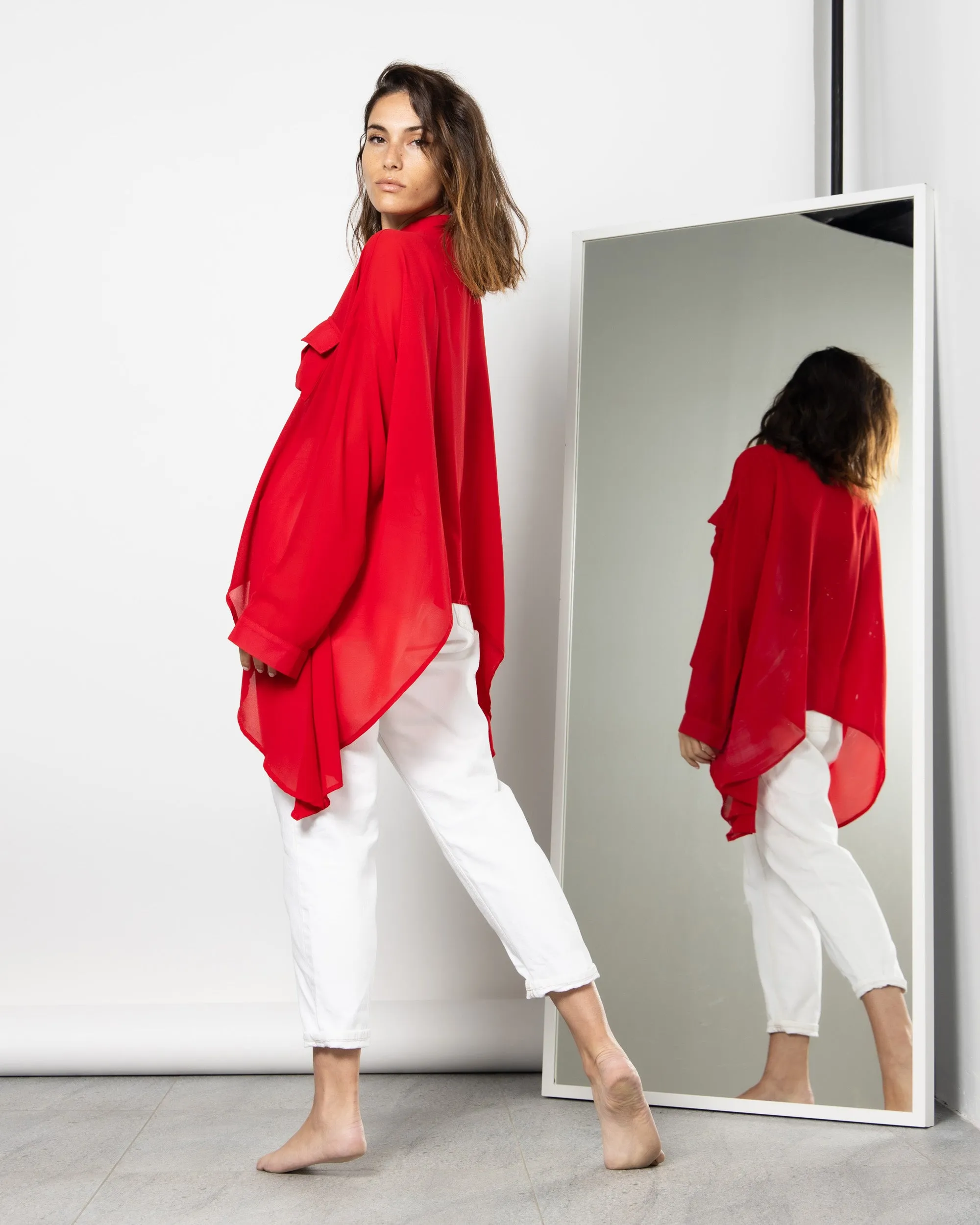 BUTTONED LONG SIDES SHIRT 1408 - قميص
