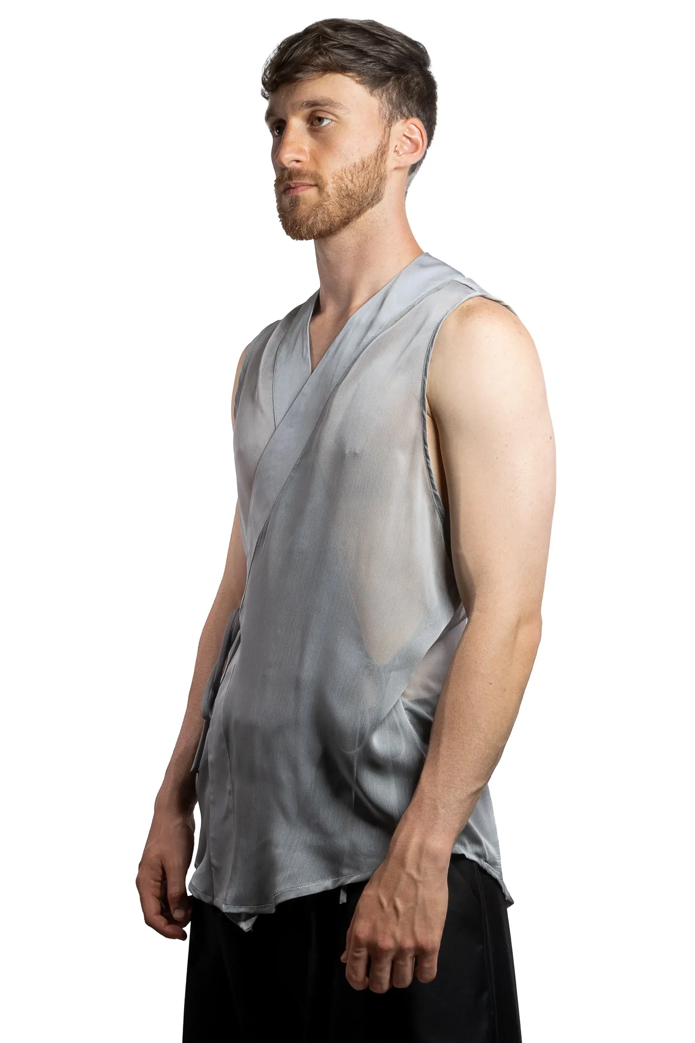 Camisa Lbano sin mangas (Gris)