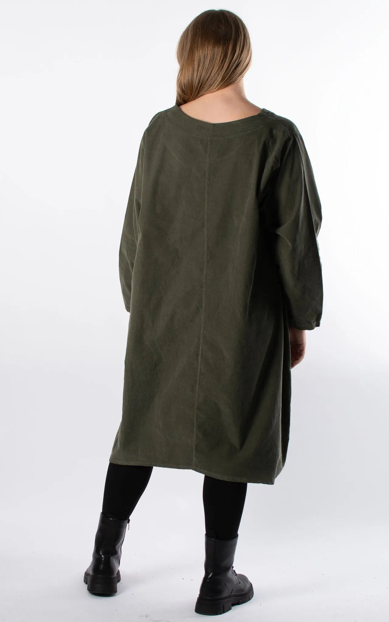 Cord Midi Dress | Khaki