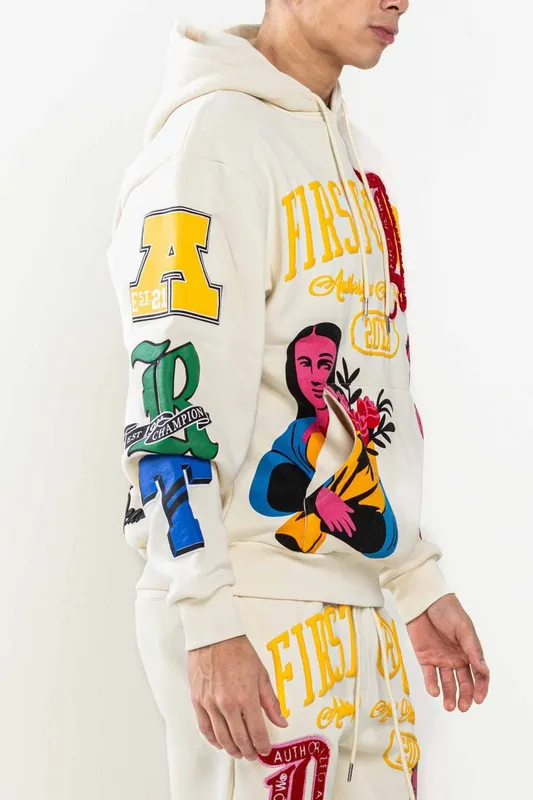Cream Art Dealer Graphic Hoodie