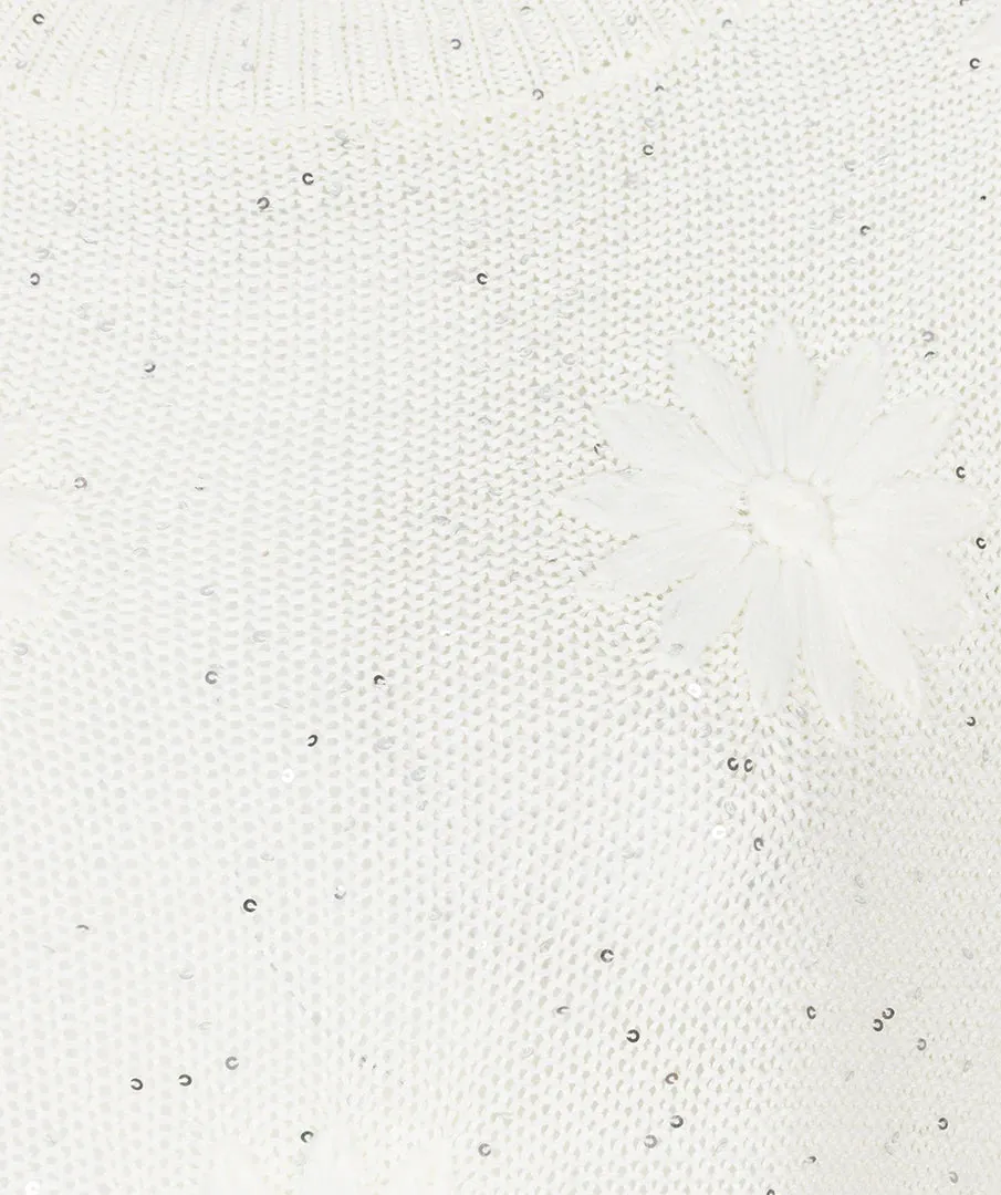 Esqualo Off-White Daisy Knitted Sweater