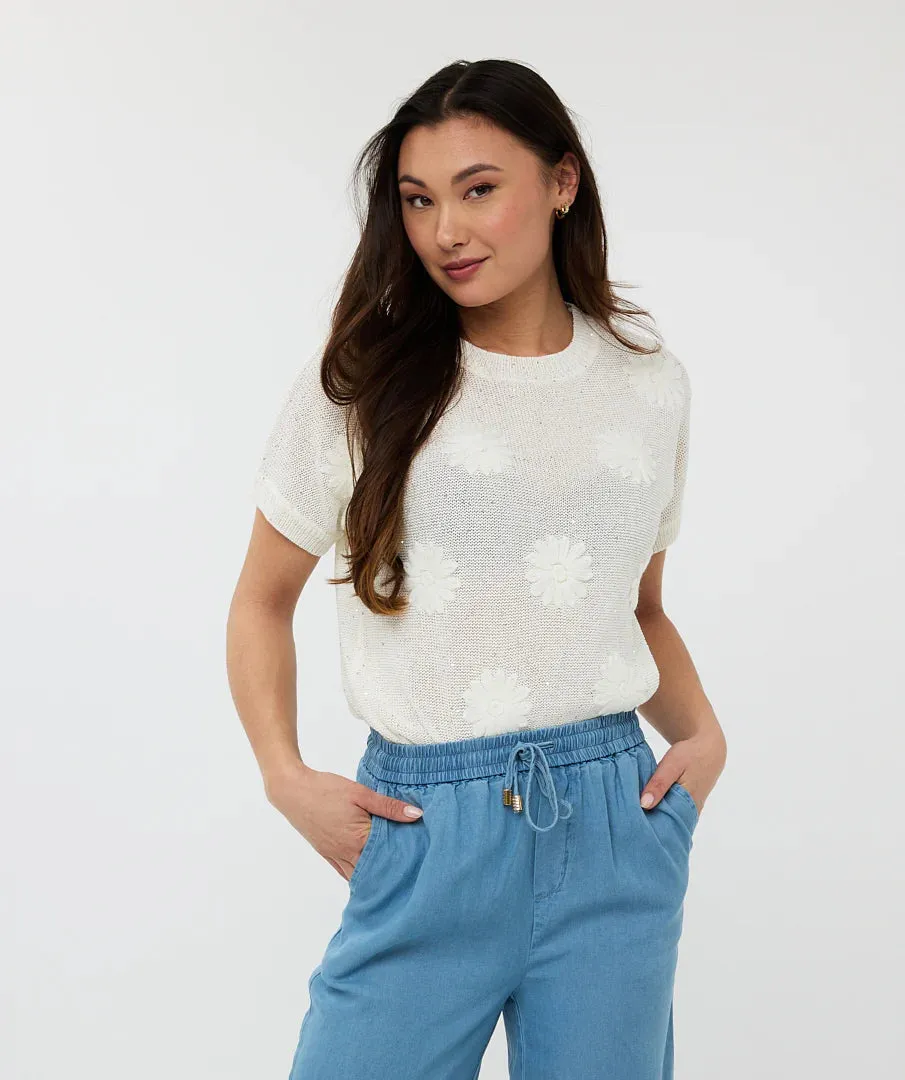 Esqualo Off-White Daisy Knitted Sweater