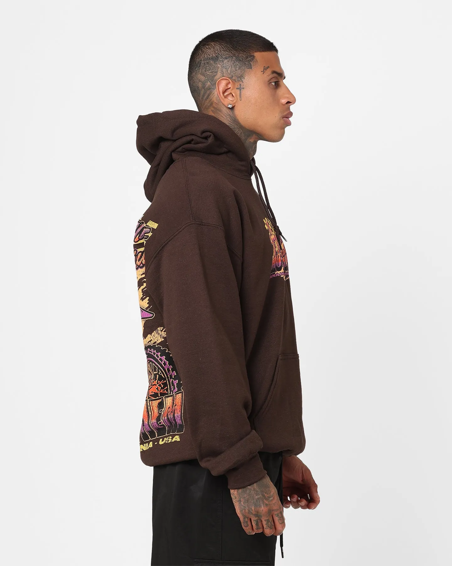 Goat Crew Goat Moto Hoodie Brown