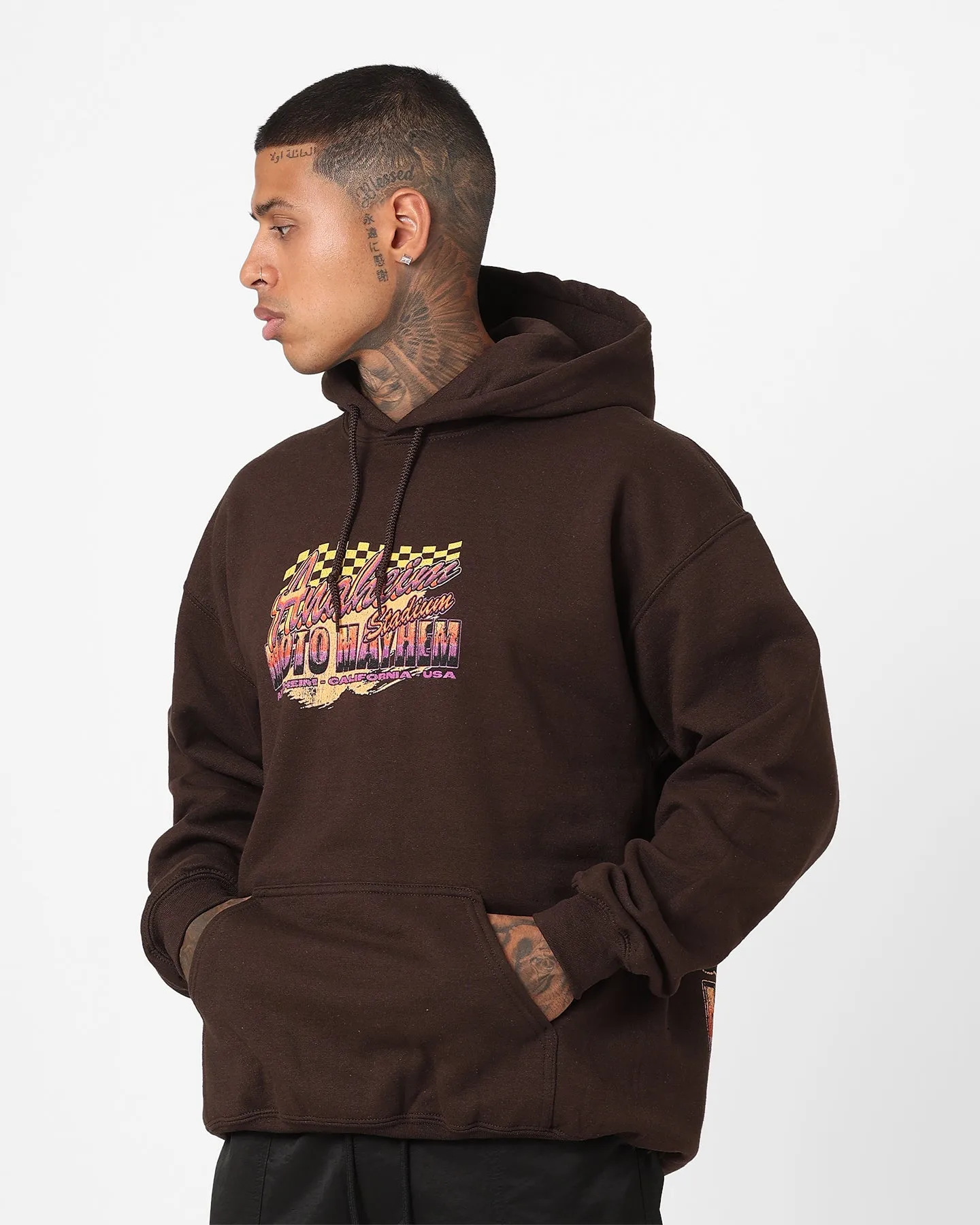 Goat Crew Goat Moto Hoodie Brown