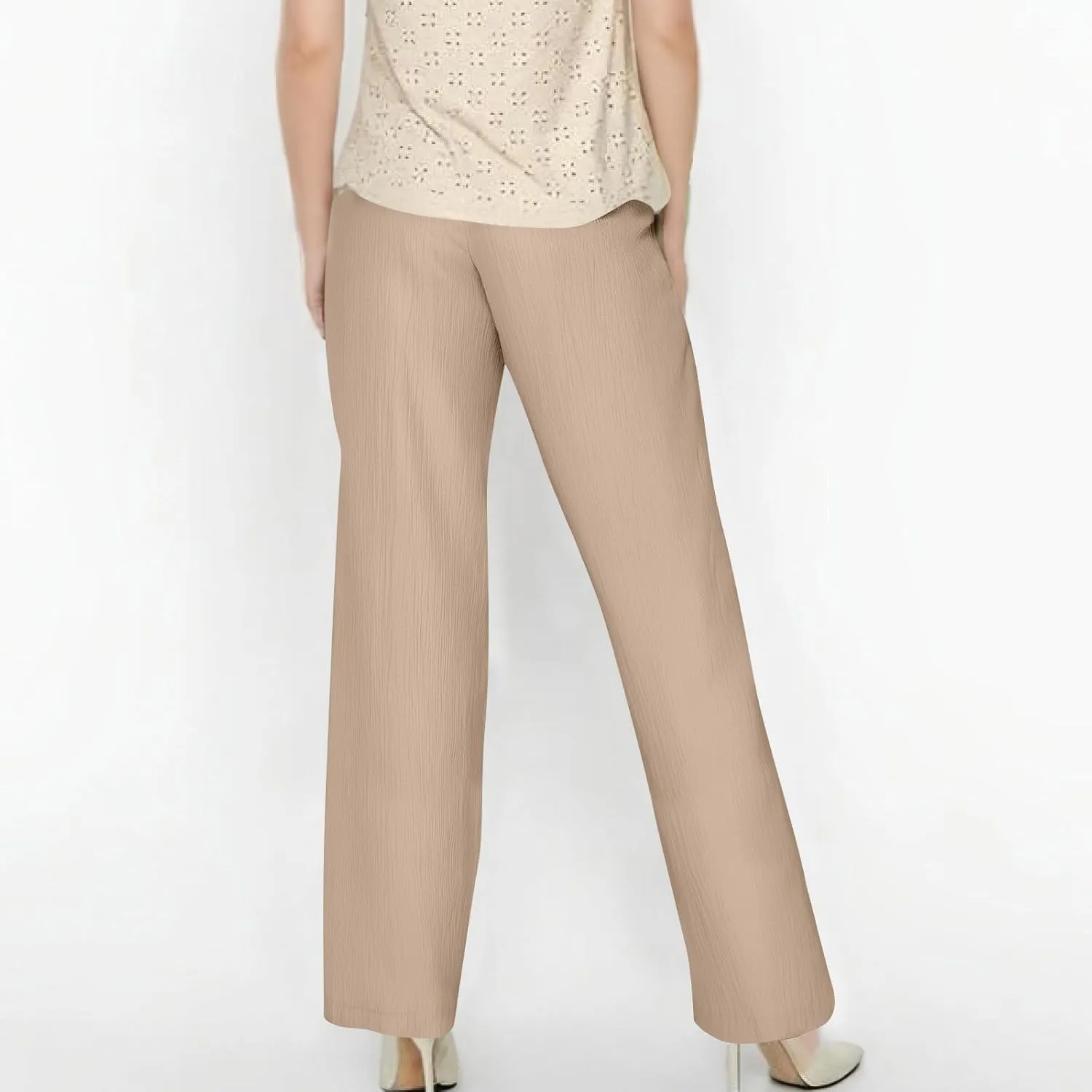 GOFULY Wide Leg Pants for Women Linen Beach Western Summer Drawstring Elastic Waist Pants High Waist Pockets Solid Outfits