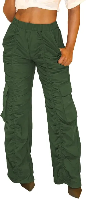 High Waisted Cargo Pants for Women Corduroy Wide Leg Straight Casual Pants Womens High Waisted Cargo Pants Women