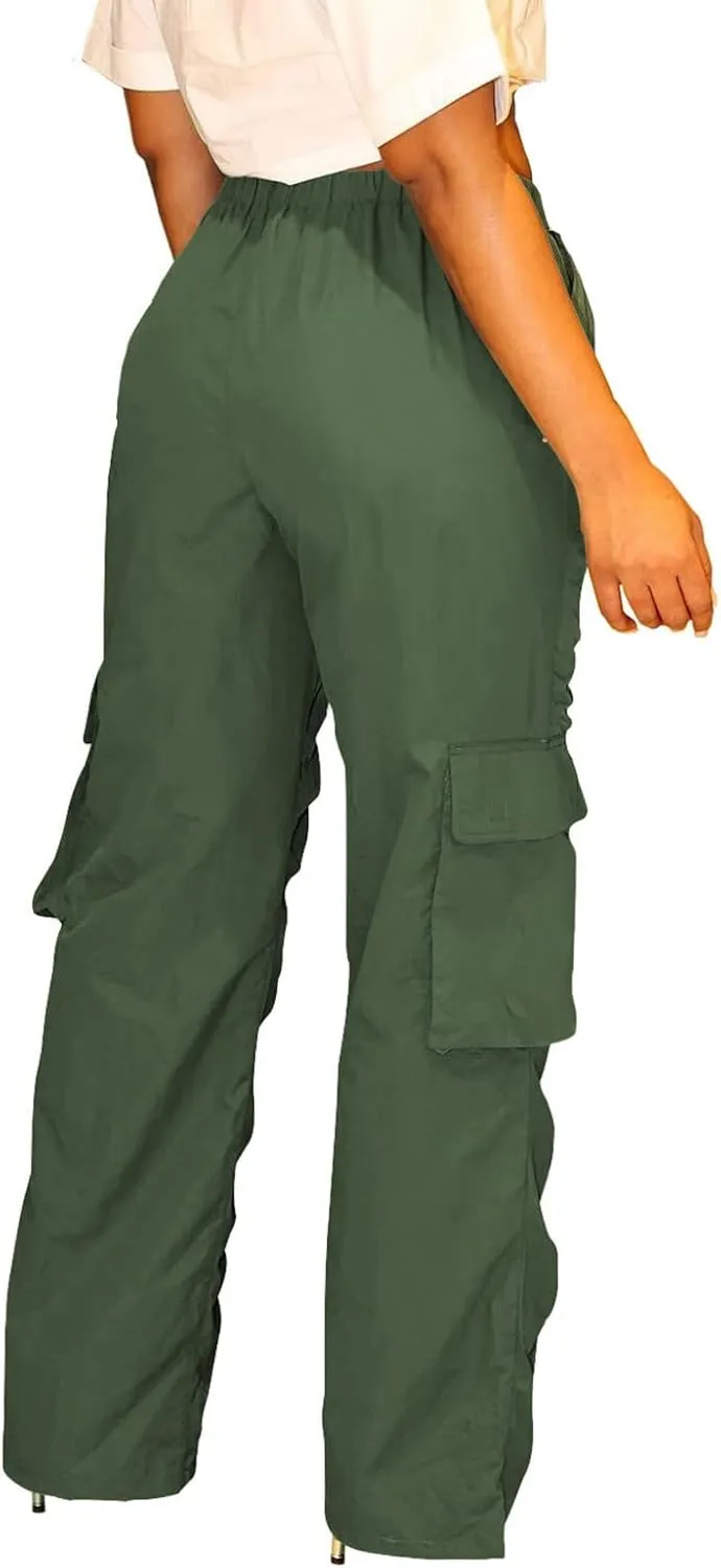 High Waisted Cargo Pants for Women Corduroy Wide Leg Straight Casual Pants Womens High Waisted Cargo Pants Women