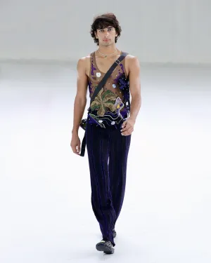 Inkly Jardin Beaded Vest with Knitted Trousers