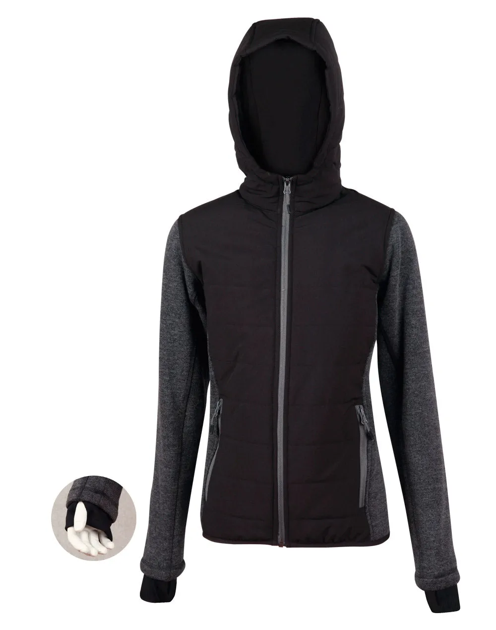 Ladies Heather Bonded Coral Fleece with Polyester Trim Jacket JK44