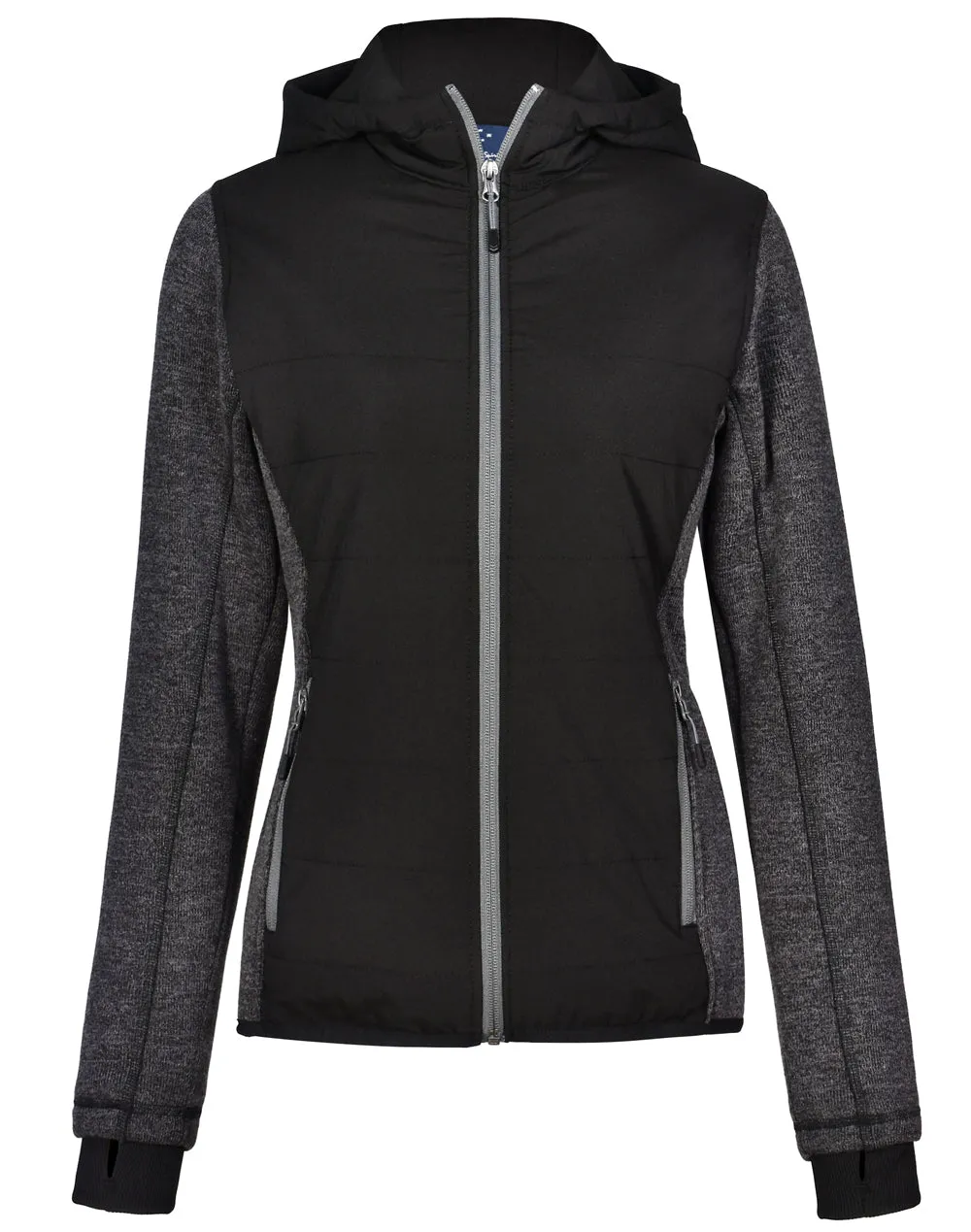 Ladies Heather Bonded Coral Fleece with Polyester Trim Jacket JK44