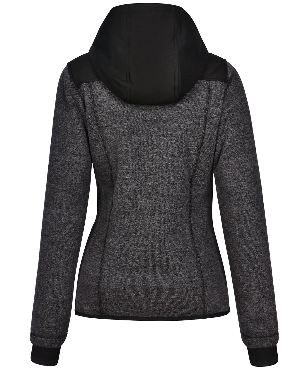 Ladies Heather Bonded Coral Fleece with Polyester Trim Jacket JK44