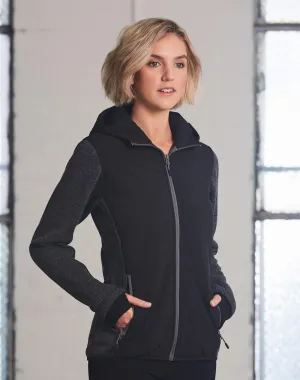 Ladies Heather Bonded Coral Fleece with Polyester Trim Jacket JK44