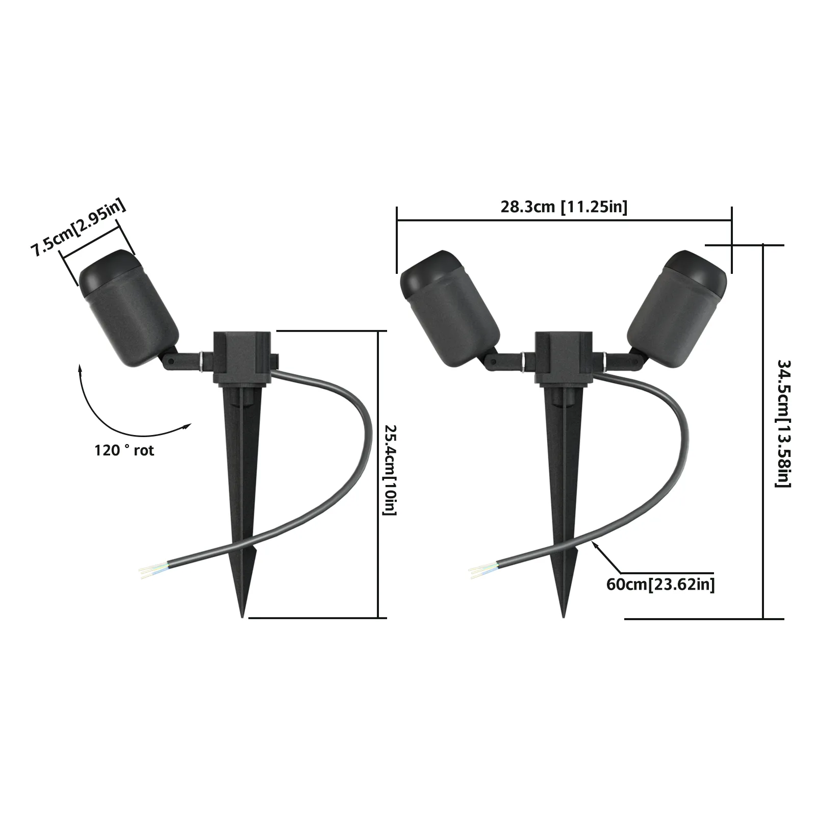 MAX Outdoor Garden PAR38 Spotlight Fixtures Weatherproof E27