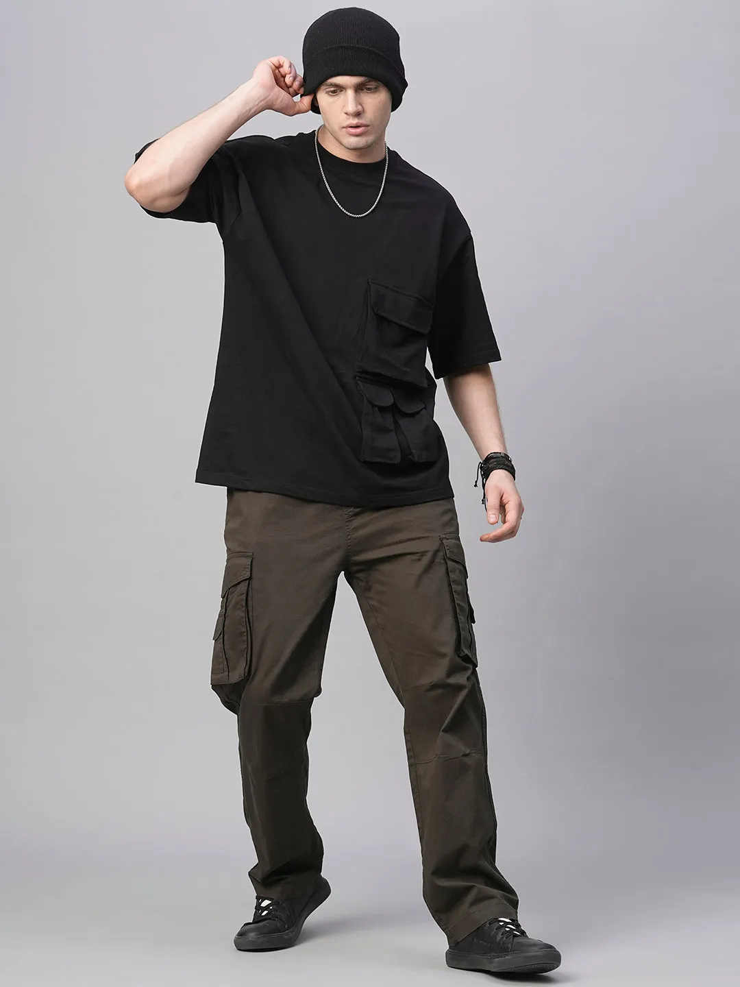 Men Utility Cargo - Olive Green