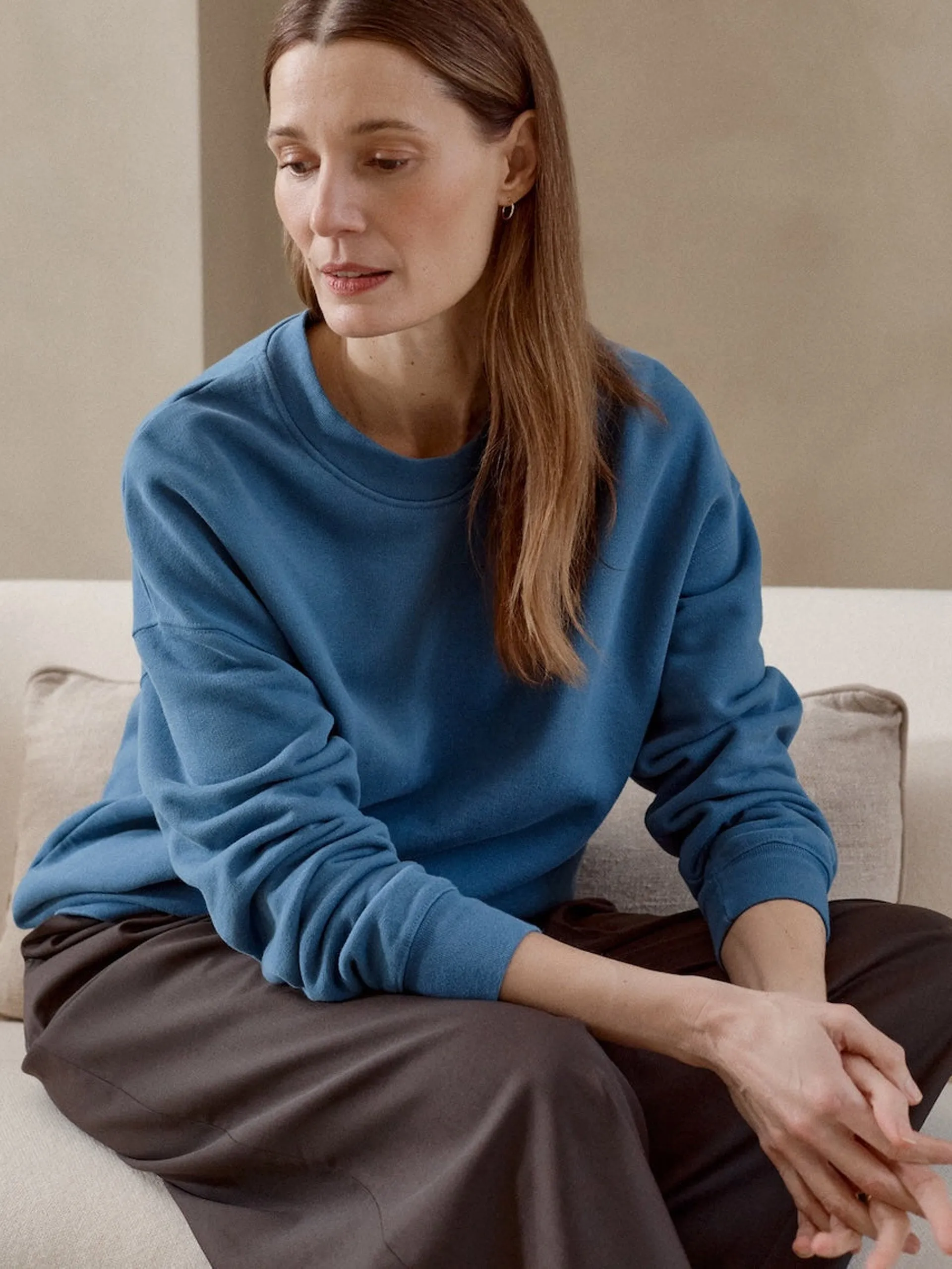 Ocean blue relaxed-fit sweatshirt