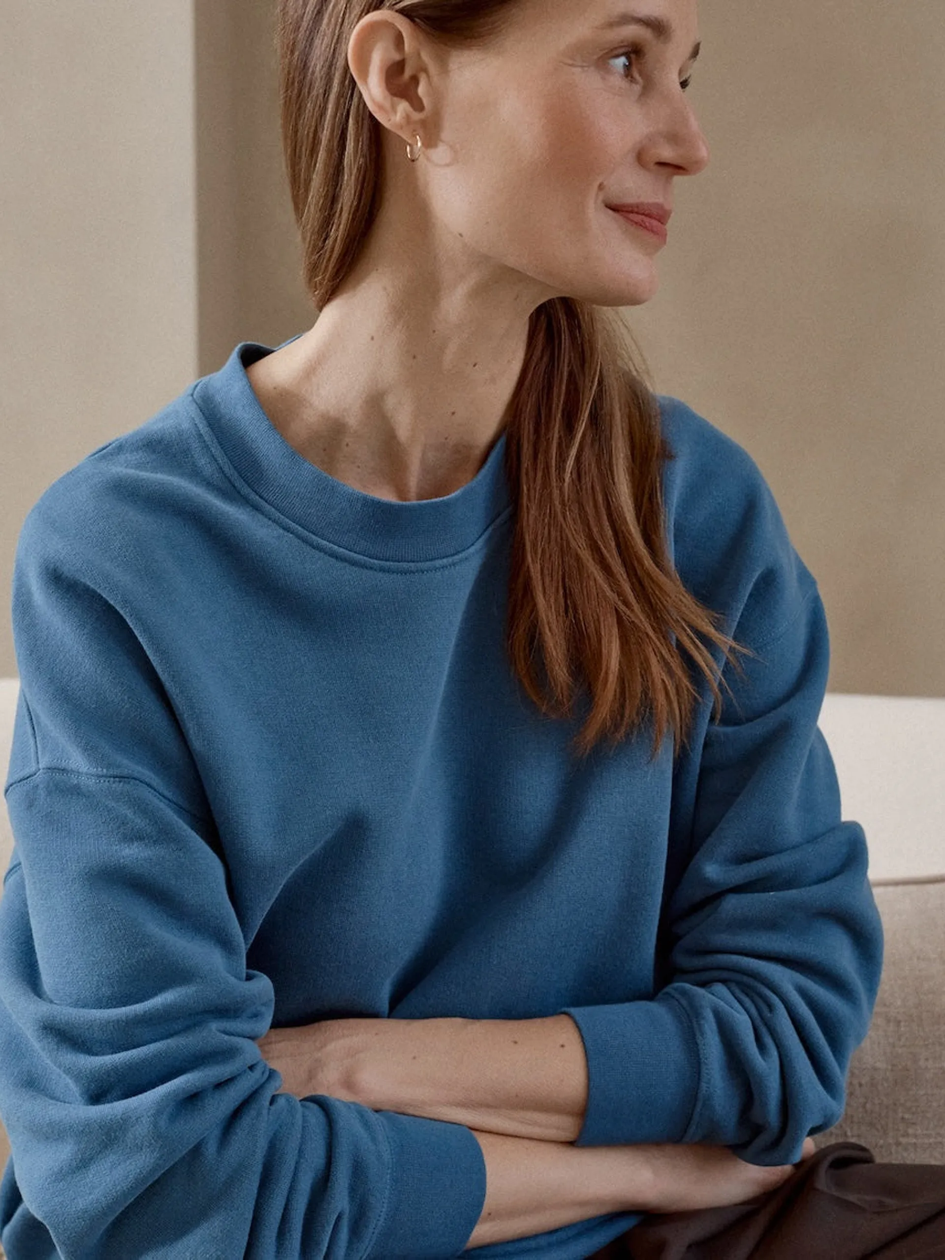Ocean blue relaxed-fit sweatshirt