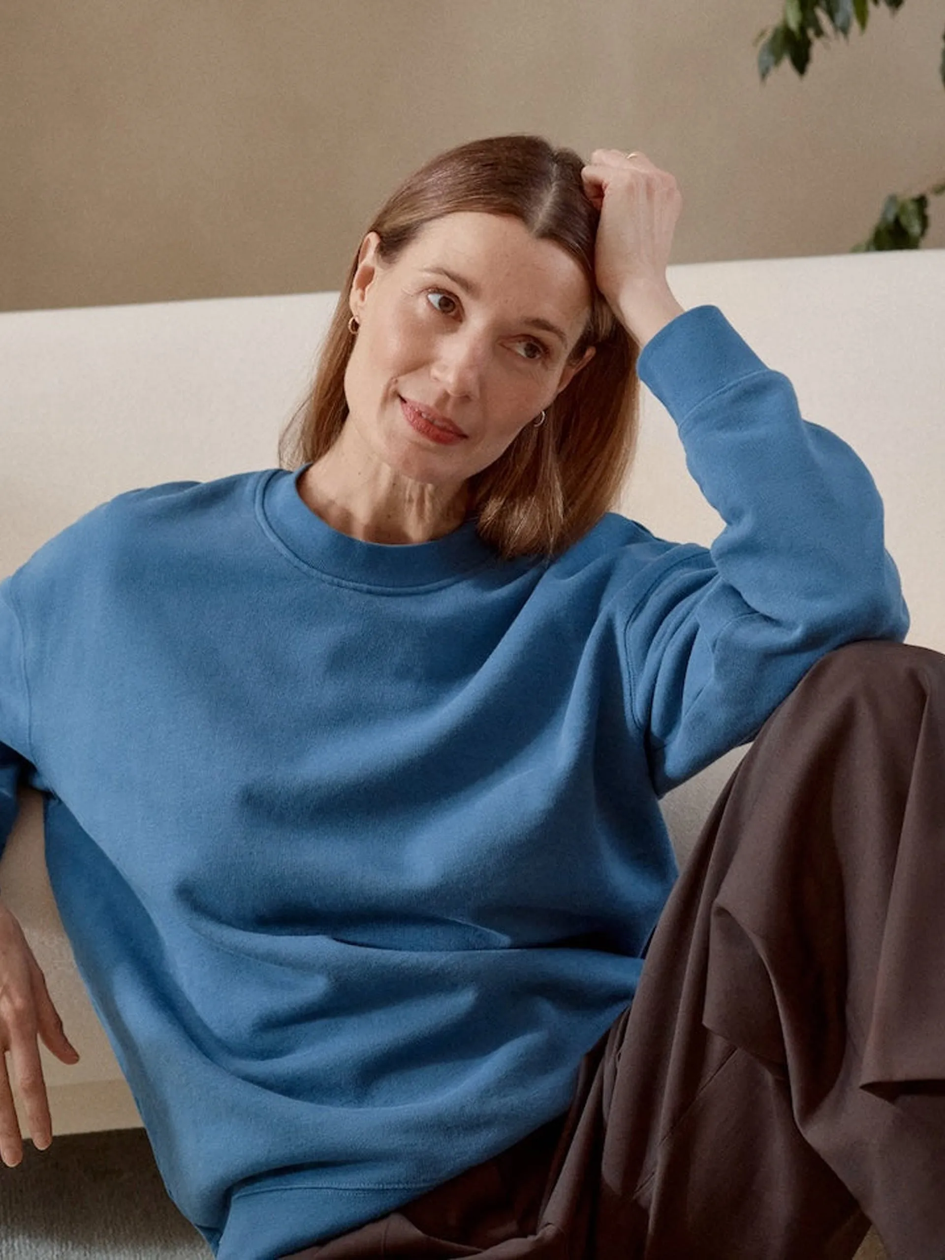 Ocean blue relaxed-fit sweatshirt