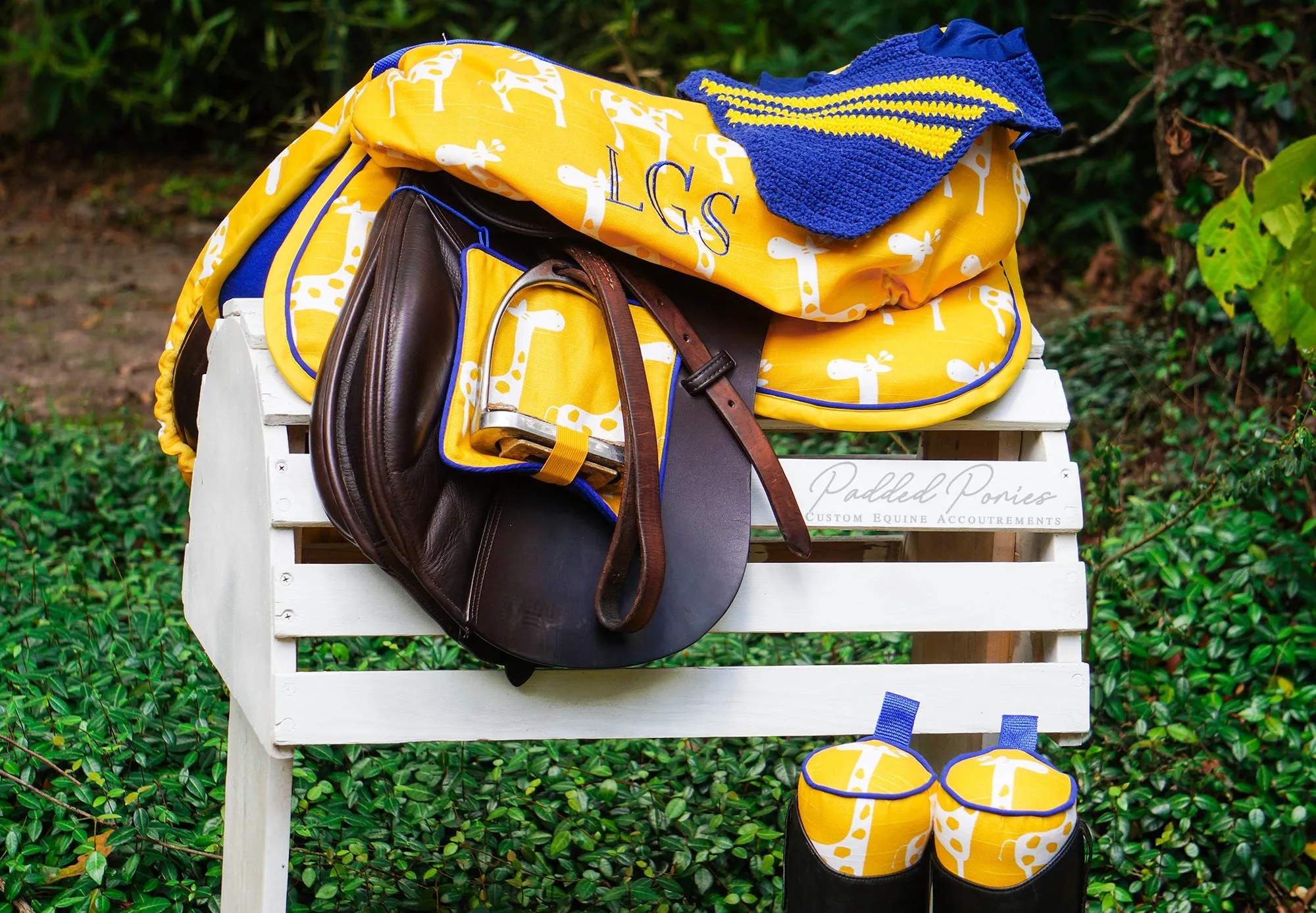 Royal Blue and Yellow Stripe Fly Bonnet