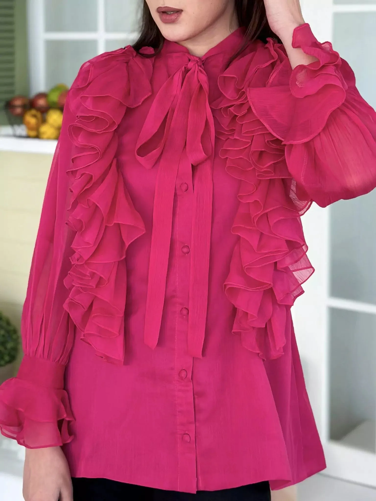 Ruffle Truffle Pink Shirt