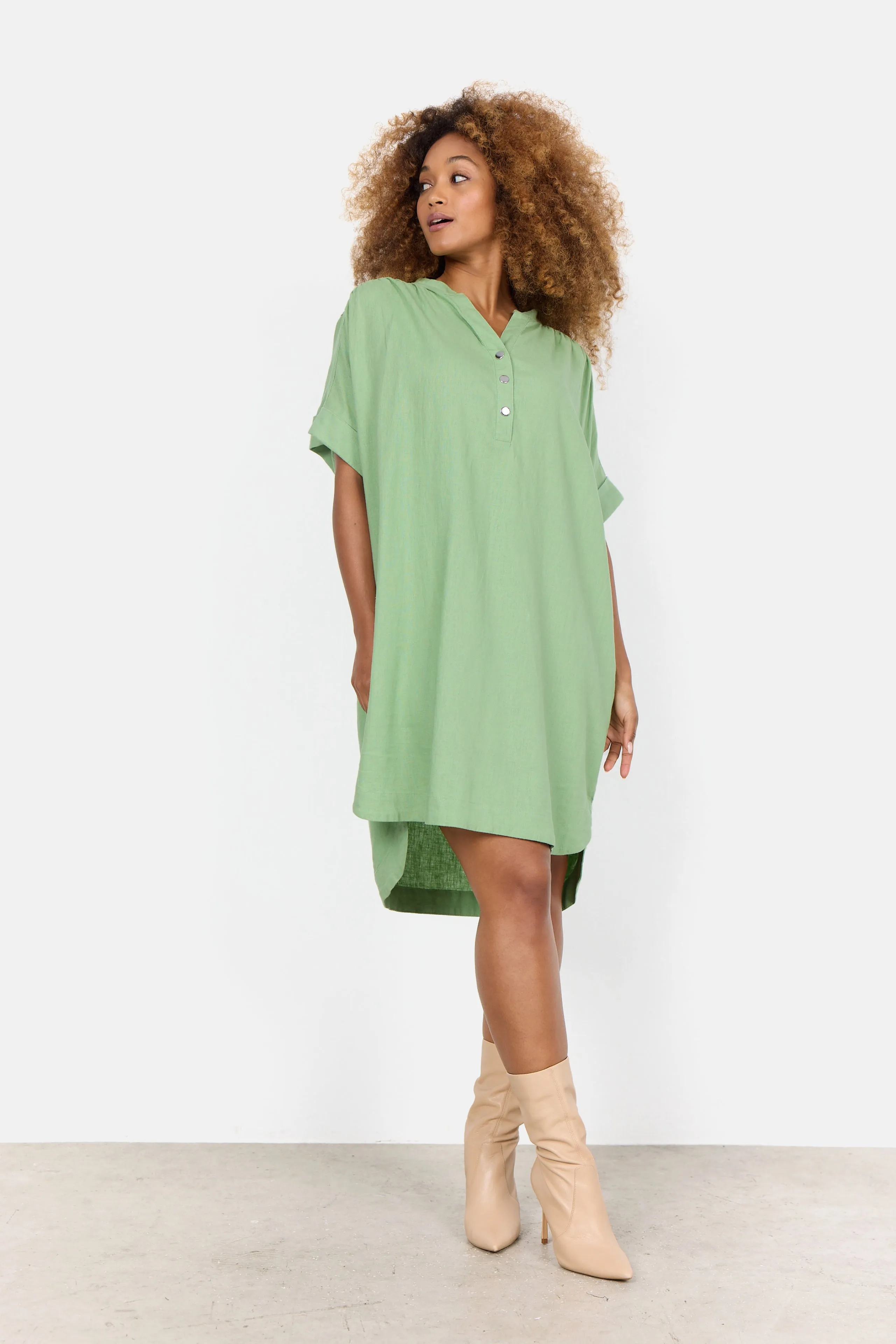 Soya Linen Tunic/Dress -Black