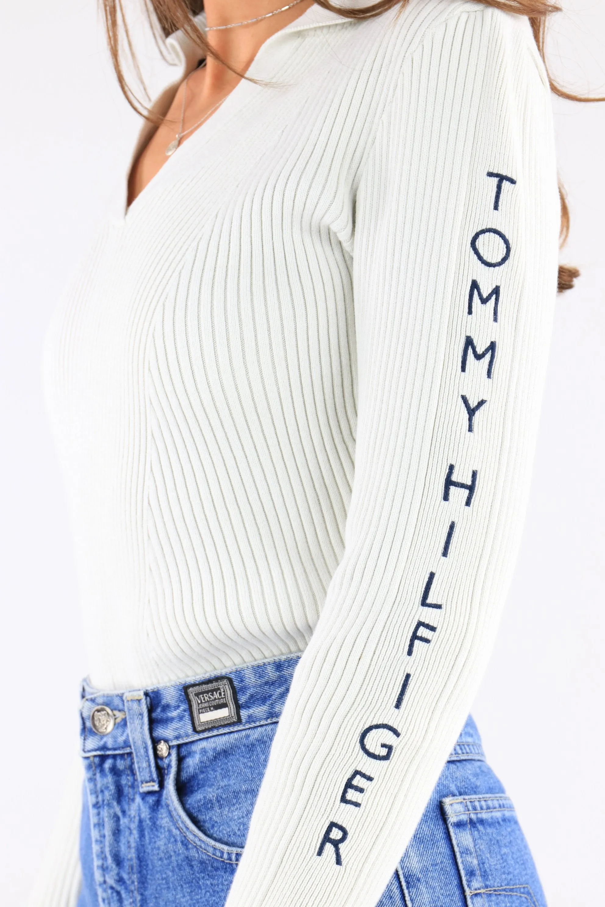 Tommy Hilfiger Knitted Sweatshirt White Medium