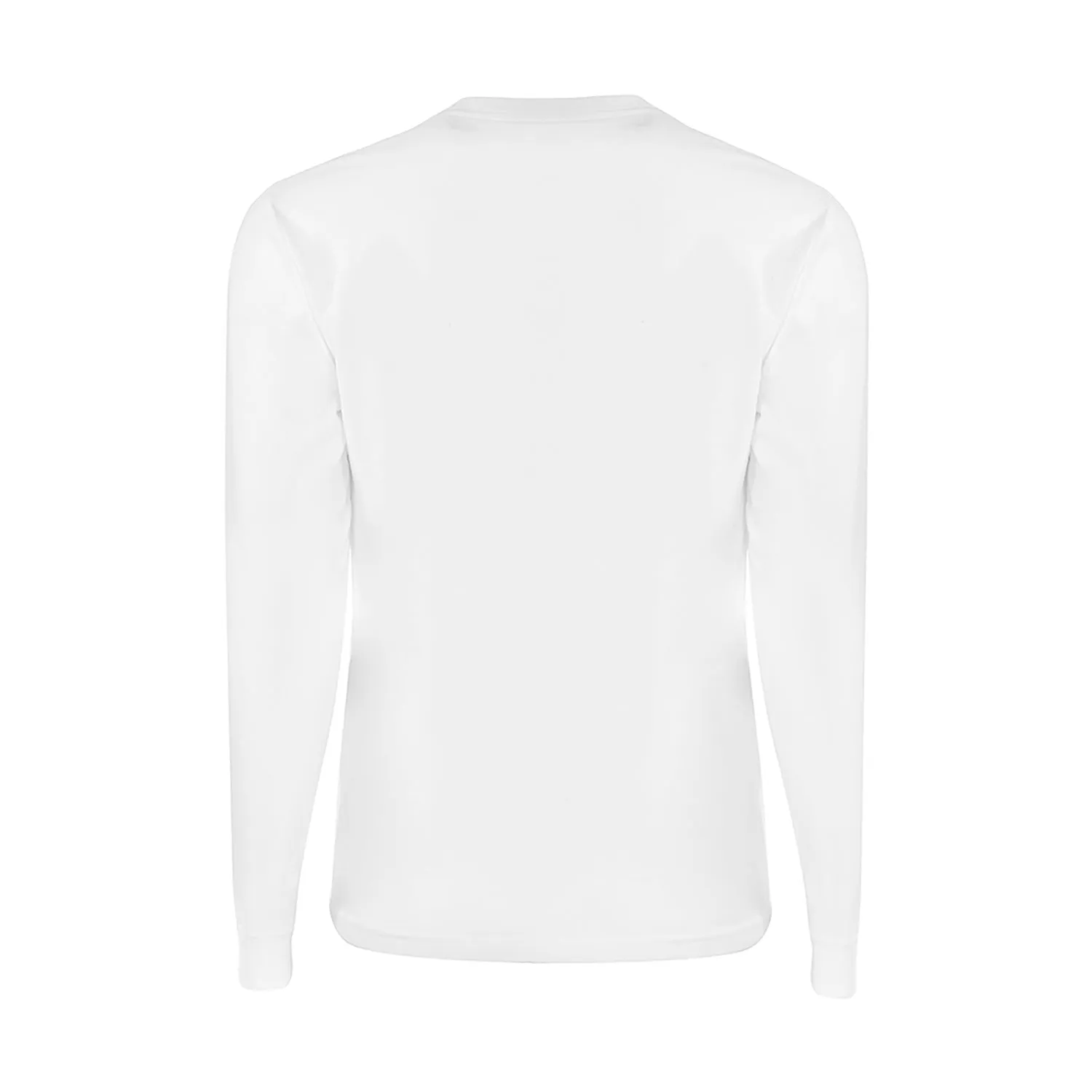 White Sueded Crew Neck Long Sleeve T-Shirt